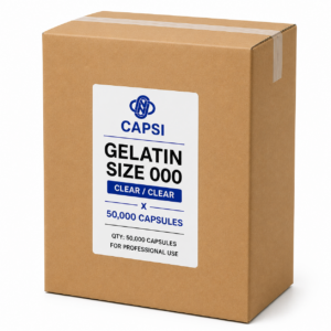 Gelatin size 000 empty capsules 50000 bulk box