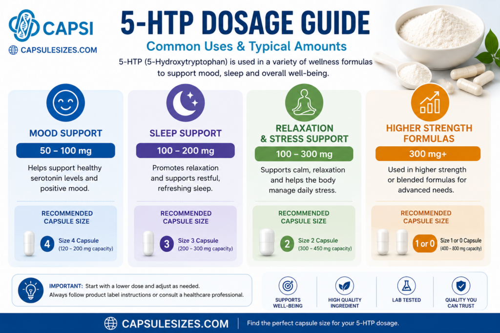 5-HTP dosage infographic and serving guide