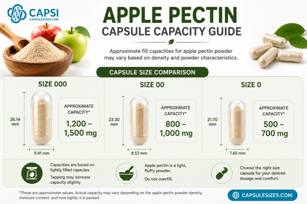 Apple pectin capsule capacity guide