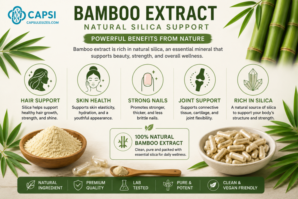 Bamboo extract supplement benefits infographic