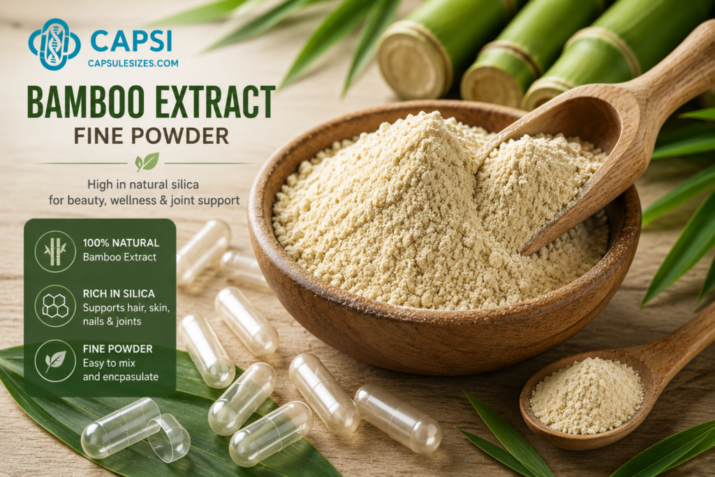 Fine bamboo extract powder for capsule filling