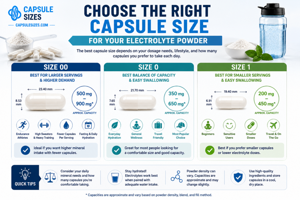 Guide to choosing the best capsule size for electrolyte powder