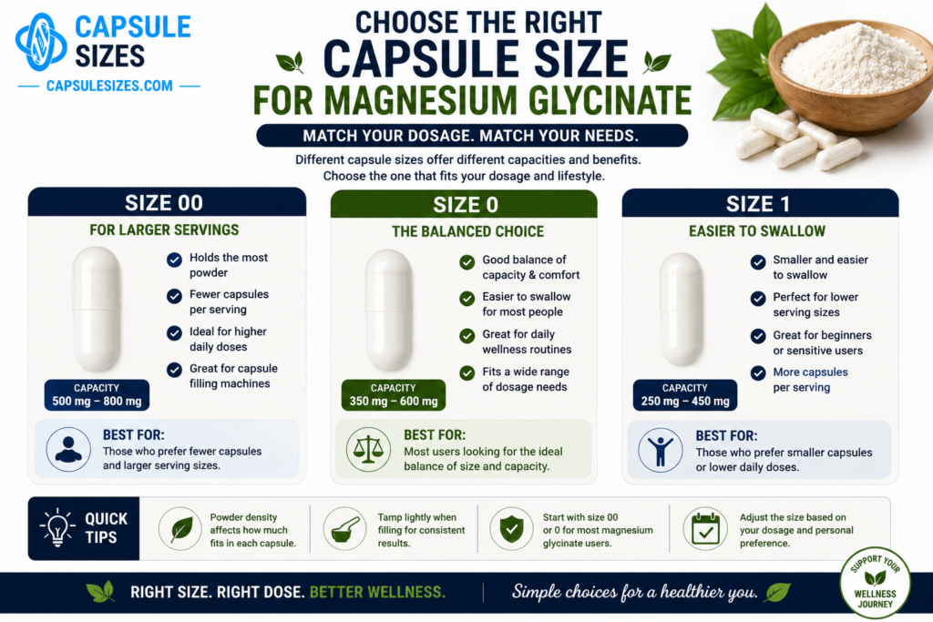 Guide to choosing the best capsule size for magnesium glycinate powder