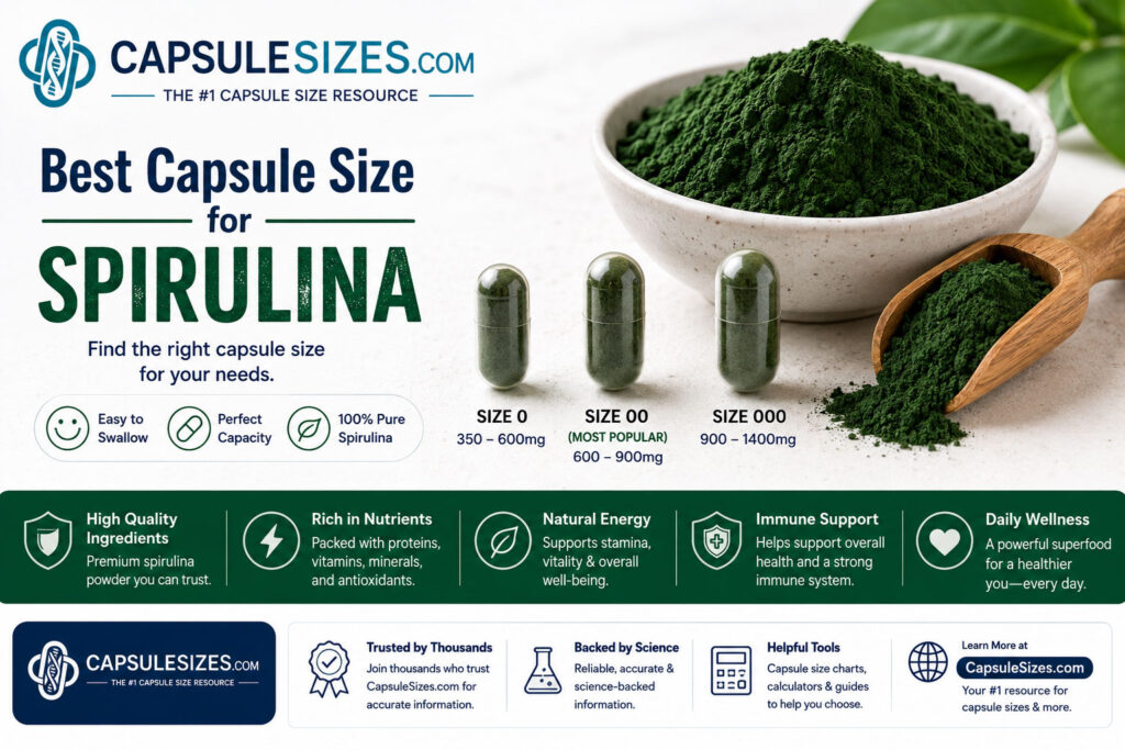 Best capsule sizes for spirulina powder