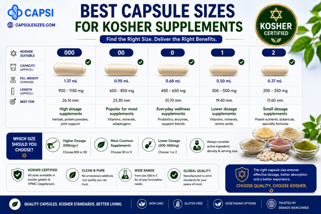 Best capsule sizes for kosher supplements comparison chart