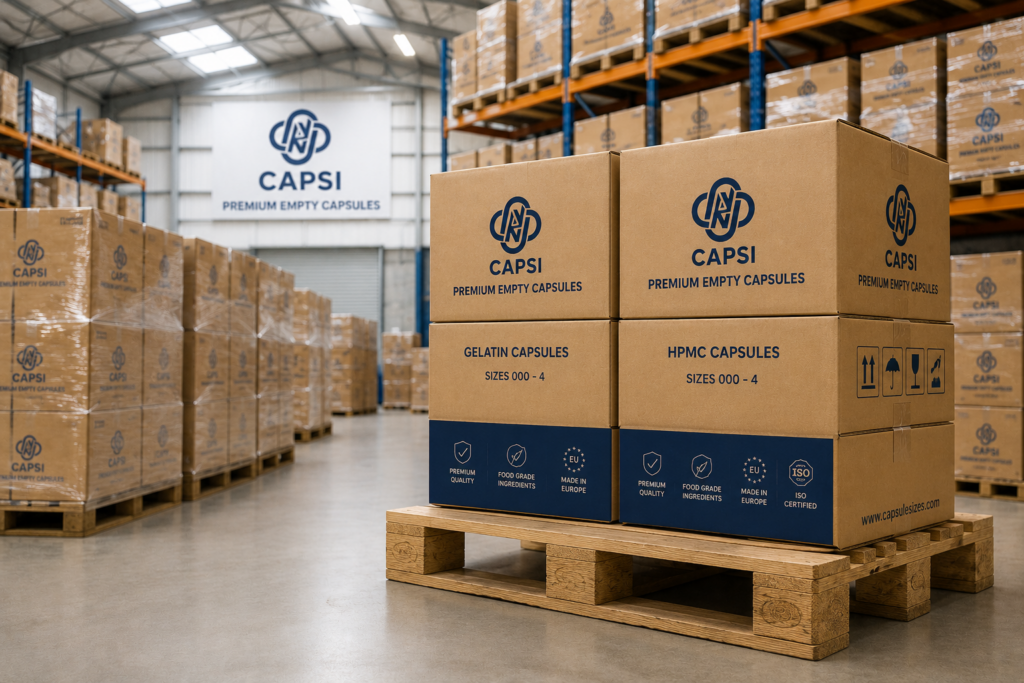 Bulk wholesale empty capsule supply and pallet quantities