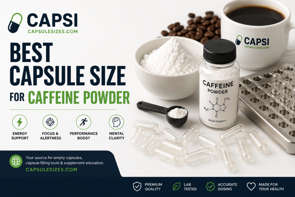 Best capsule size for caffeine powder with empty capsules and coffee beans