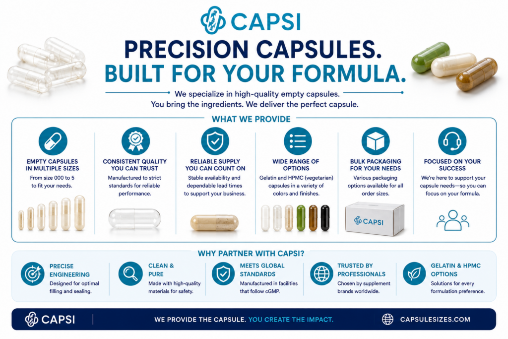 Capsules vs softgels FAQ and storage guide infographic