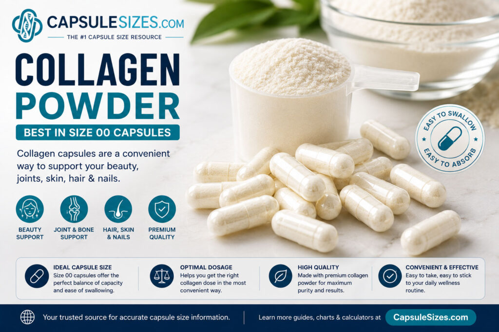 Collagen powder in capsules