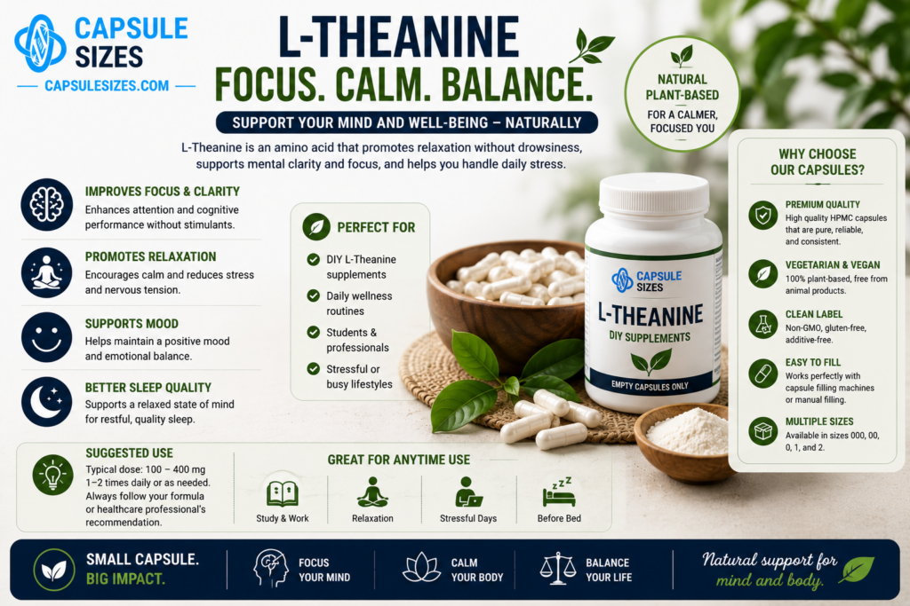 Daily wellness lifestyle using L-Theanine capsules