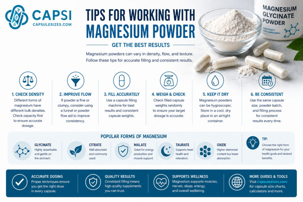 filling capsules with magnesium powder