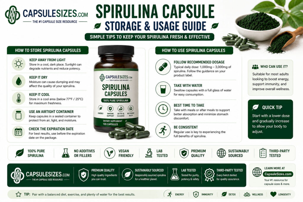 Spirulina capsule supplement benefits