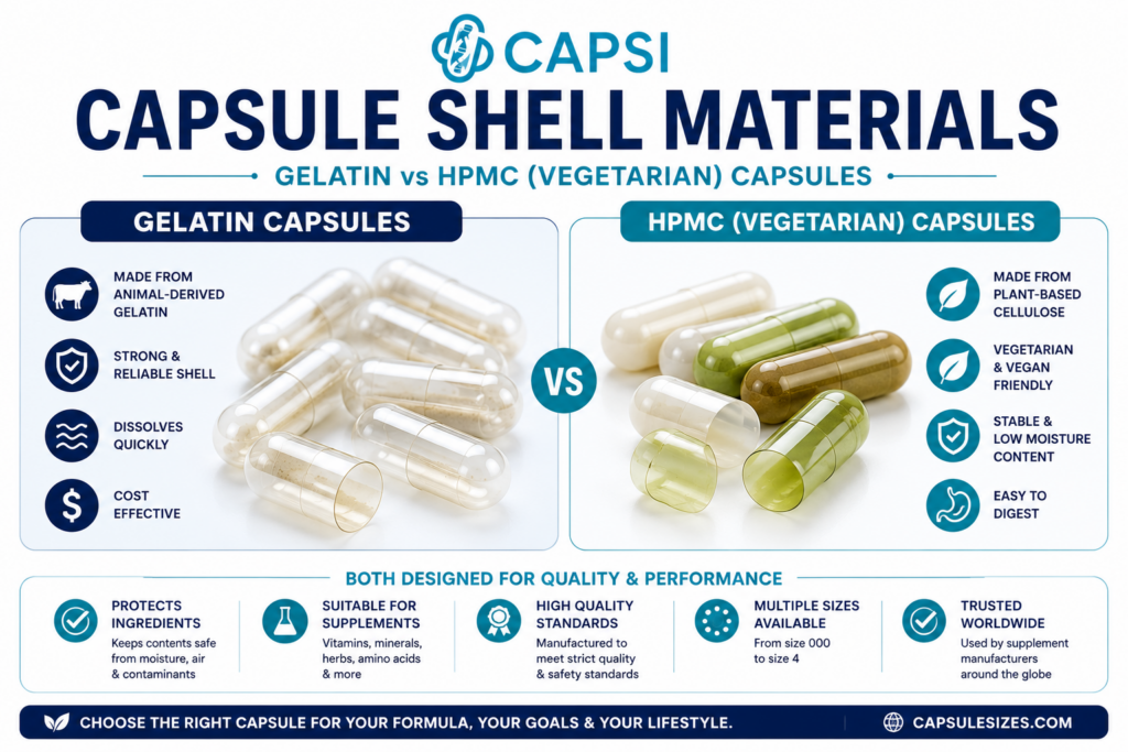 Gelatin and HPMC capsule shell comparison