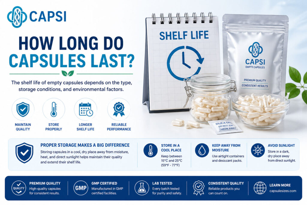 How long empty capsules last when stored correctly