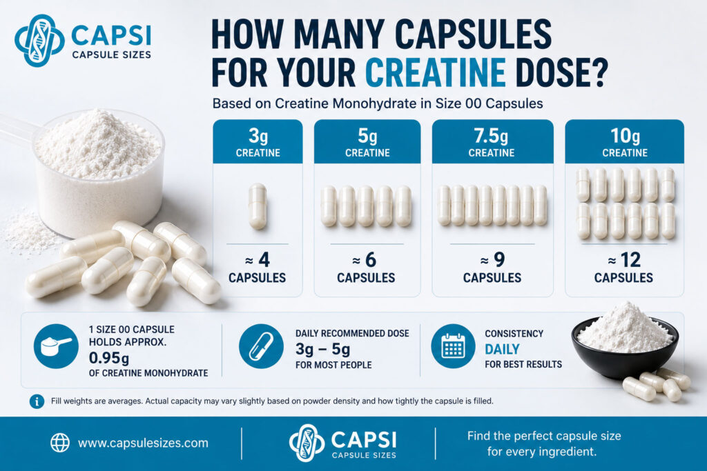 How many creatine capsules are needed for a 5 gram serving