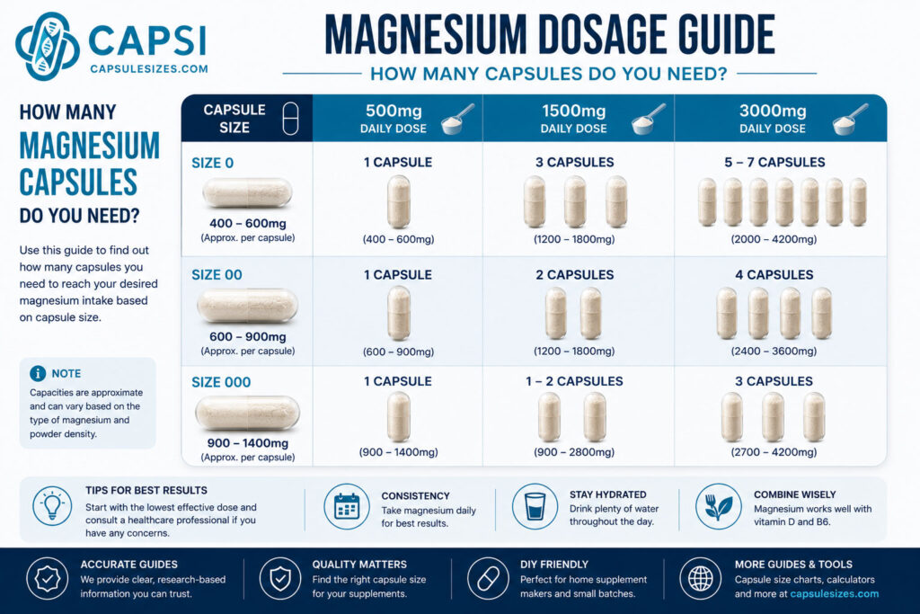 How many capsules are needed for magnesium powder