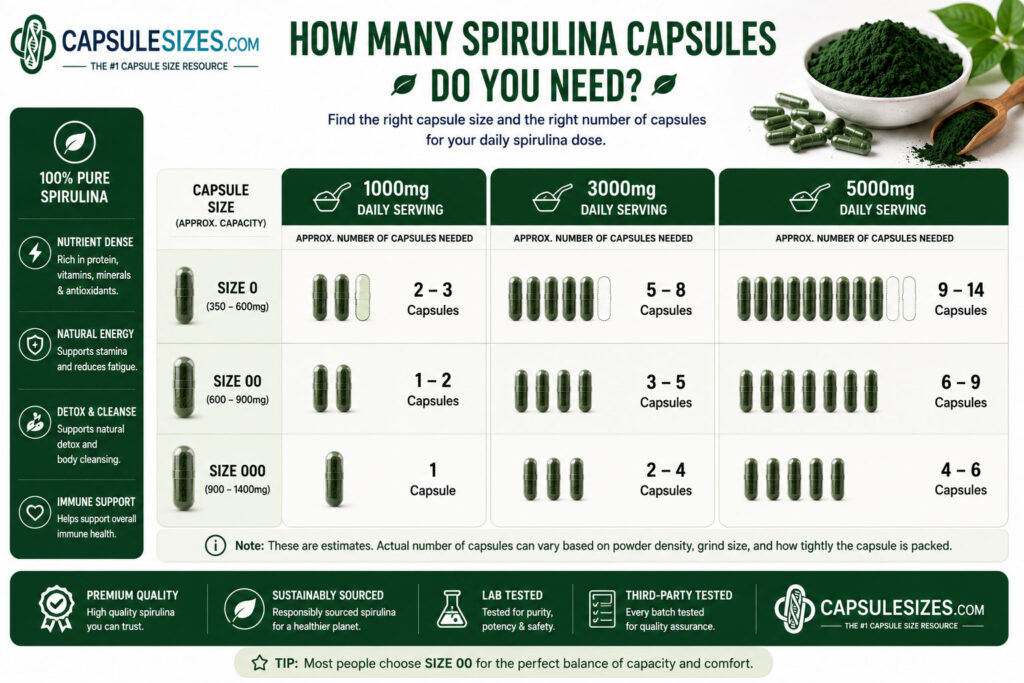 How many spirulina capsules are needed