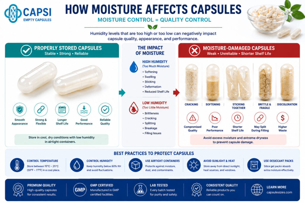 How humidity and moisture can affect empty capsule quality and stability