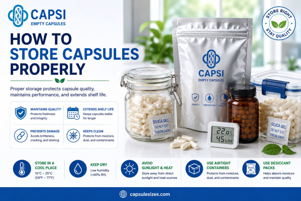 How to store empty capsules properly for maximum shelf life and quality