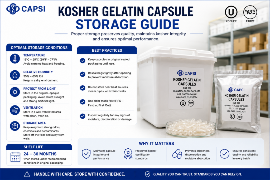 kosher gelatin capsule storage guide