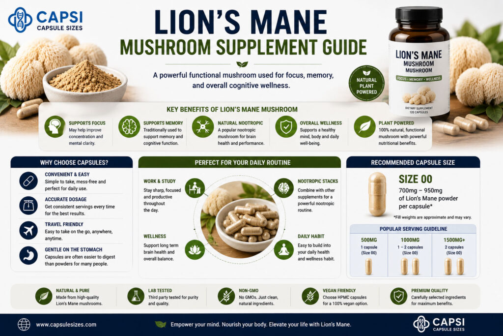 Lion’s Mane mushroom supplement capsule guide