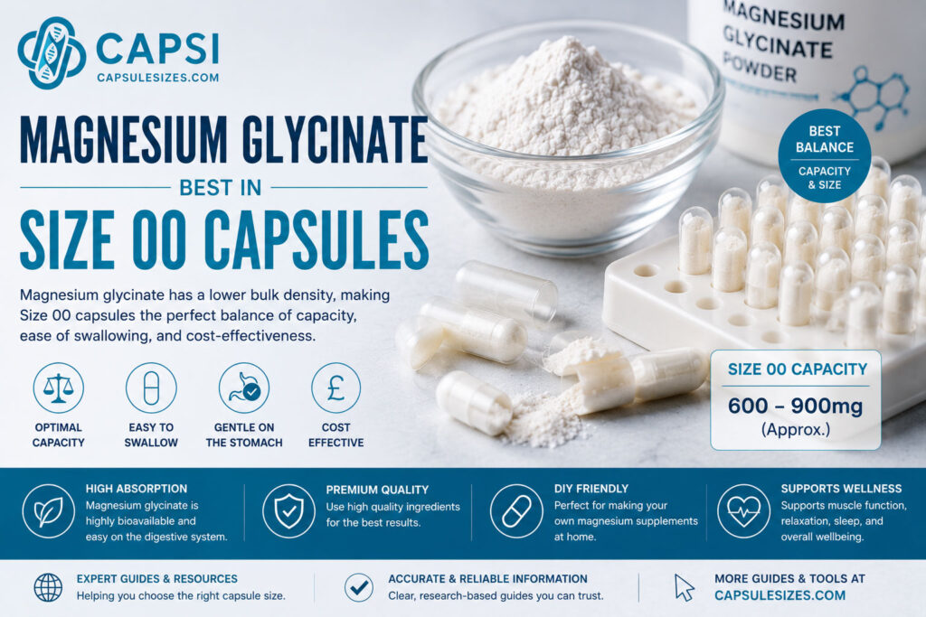 Magnesium glycinate in size 00 capsules