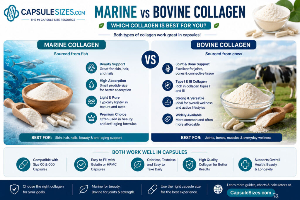 Marine collagen vs bovine collagen capsules