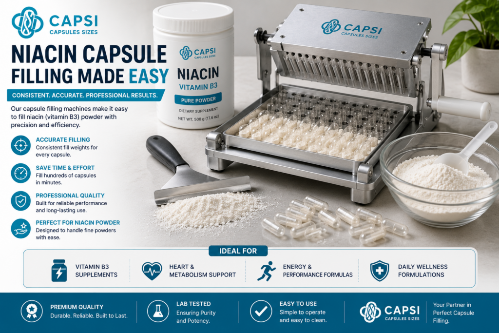 Capsule filling machine used for niacin powder capsules