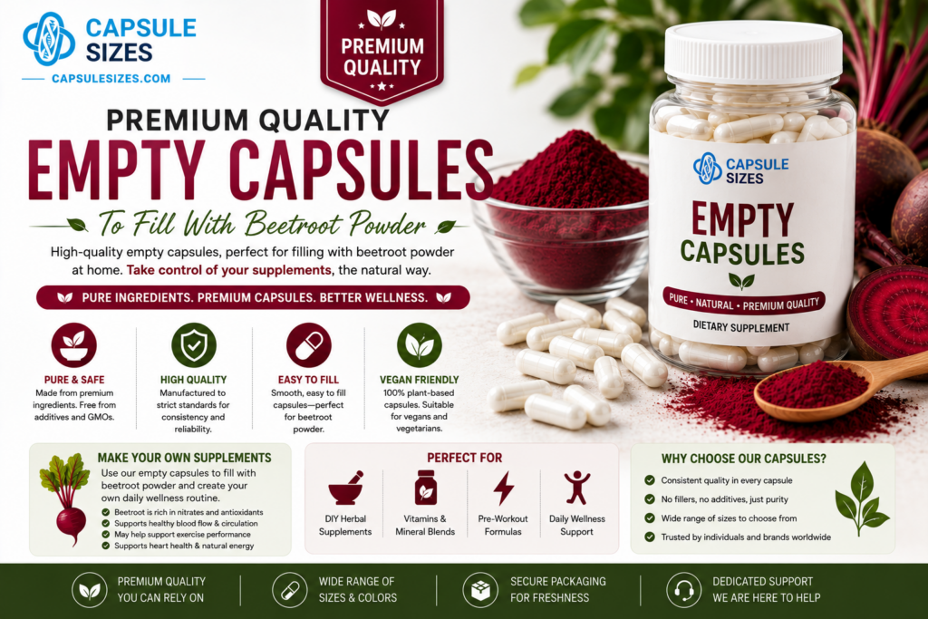 Premium quality beetroot capsules by Capsi