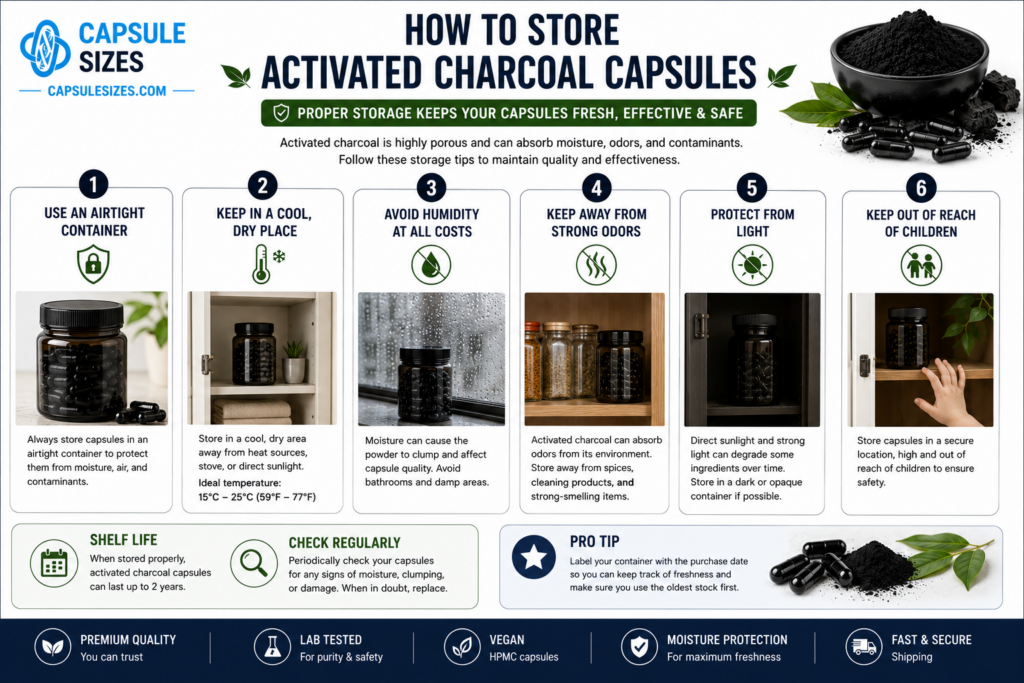 Premium empty capsules for activated charcoal powder