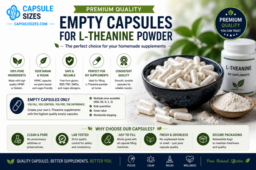 Premium empty capsules for L-Theanine powder