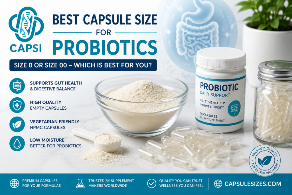 Best capsule size for probiotics with probiotic powder and empty capsules