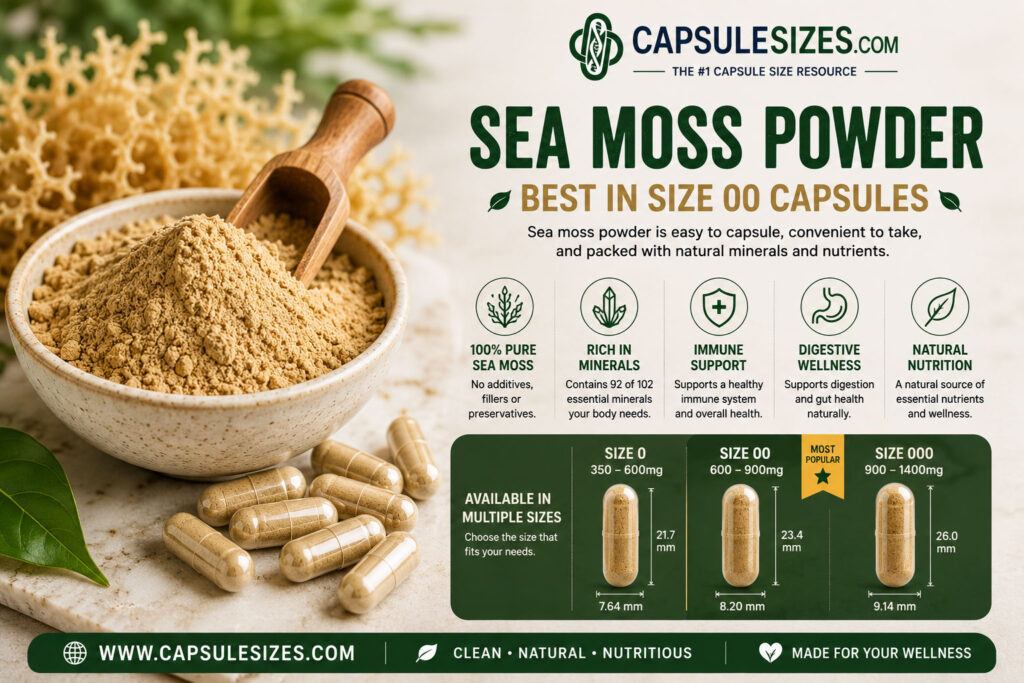 Sea moss powder in capsules
