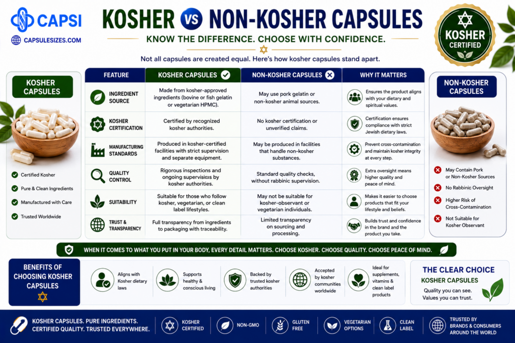 Plant-based HPMC capsules suitable for kosher supplements