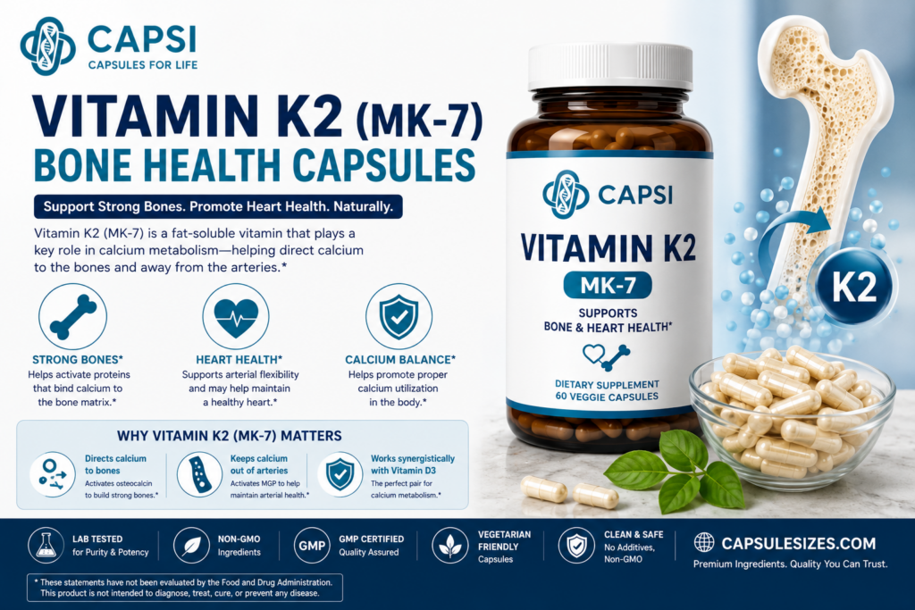Vitamin K2 wellness supplements for bone health support