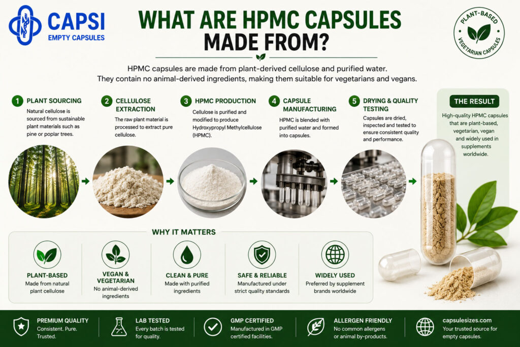 How HPMC capsules are made from plant-derived cellulose