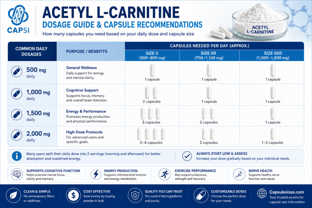 Acetyl L-Carnitine dosage guide and capsule recommendations