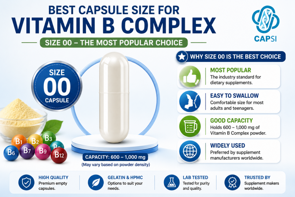 Best capsule size for Vitamin B Complex powder