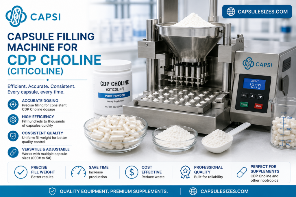 Capsule filling machine used for CDP Choline powder