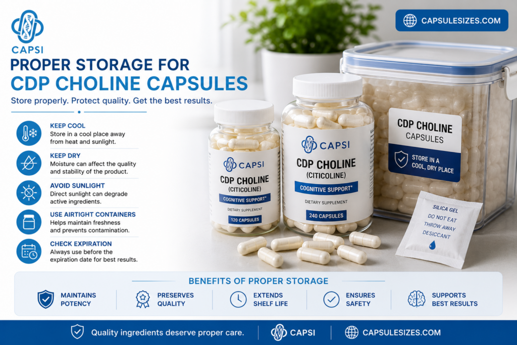 Proper storage for CDP Choline capsules