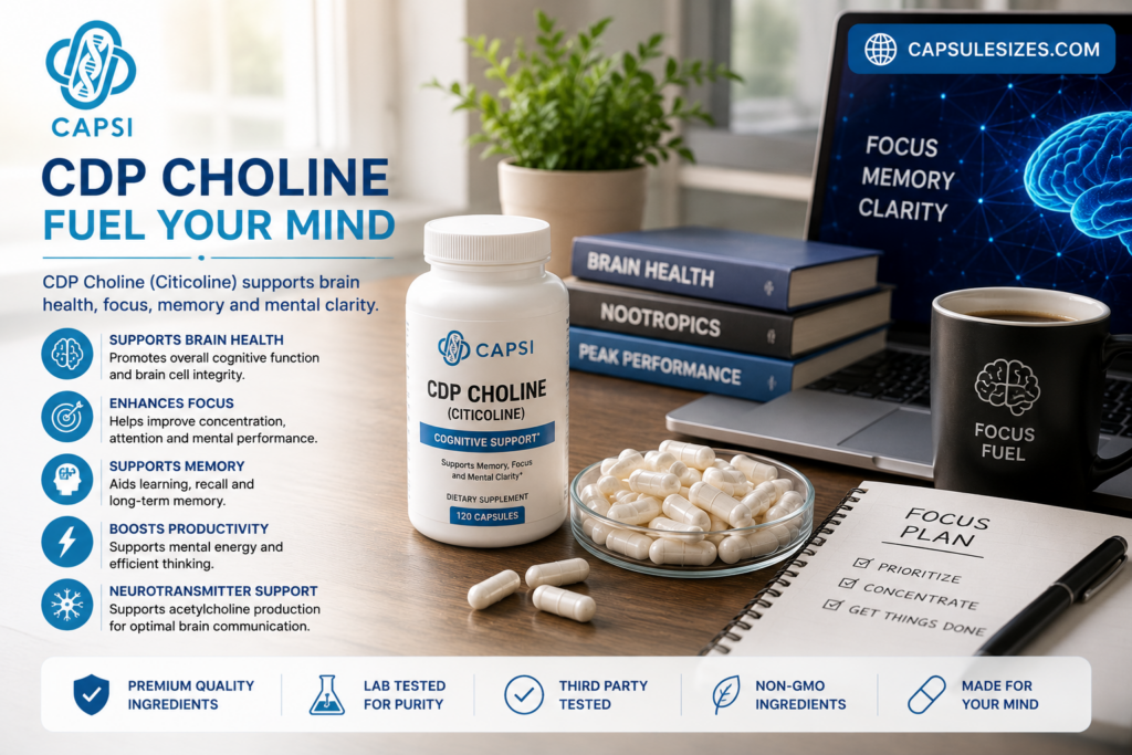 CDP Choline nootropic supplement lifestyle scene