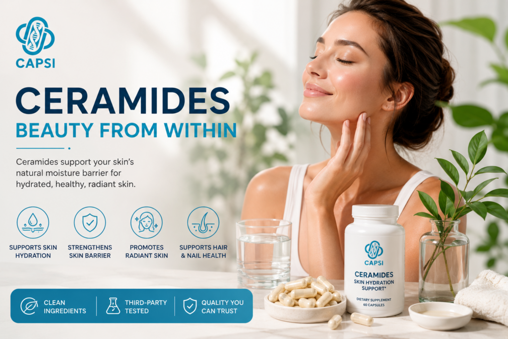 Ceramides beauty supplement for skin hydration support