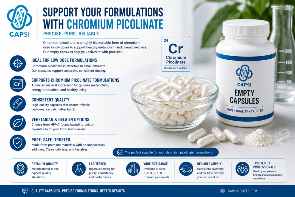 Professional chromium picolinate capsule manufacturing setup