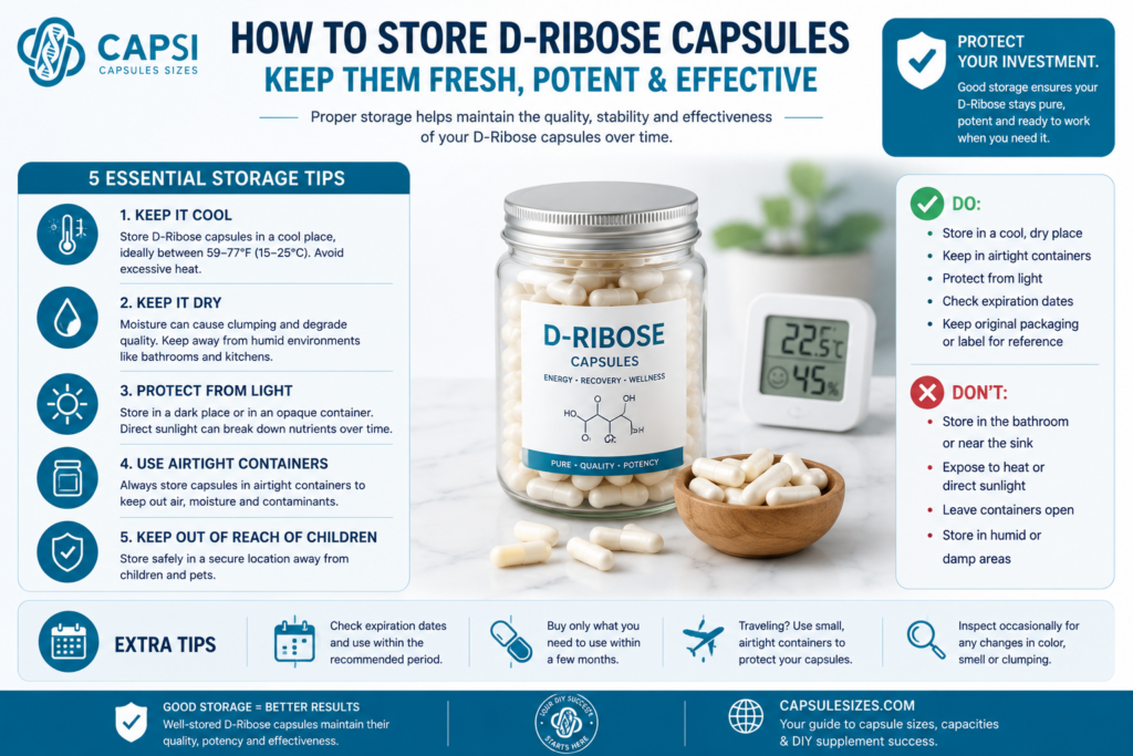 Guide to storing D-Ribose capsules properly for freshness and stability