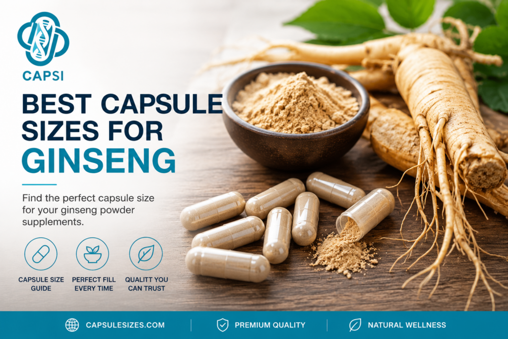 Best capsule sizes for ginseng powder with empty capsules and ginseng root
