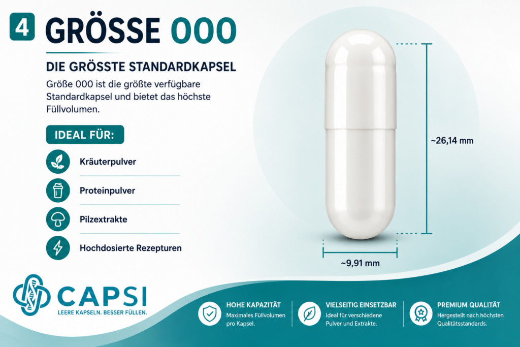 Größe 000 größte Standardkapsel