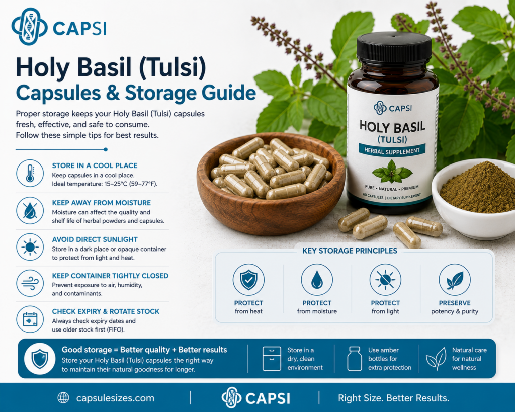 Holy Basil capsules and storage guide