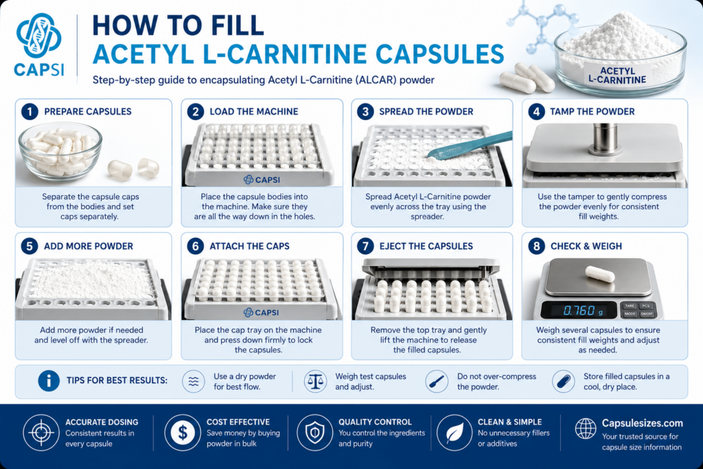 How to fill Acetyl L-Carnitine capsules using a capsule machine