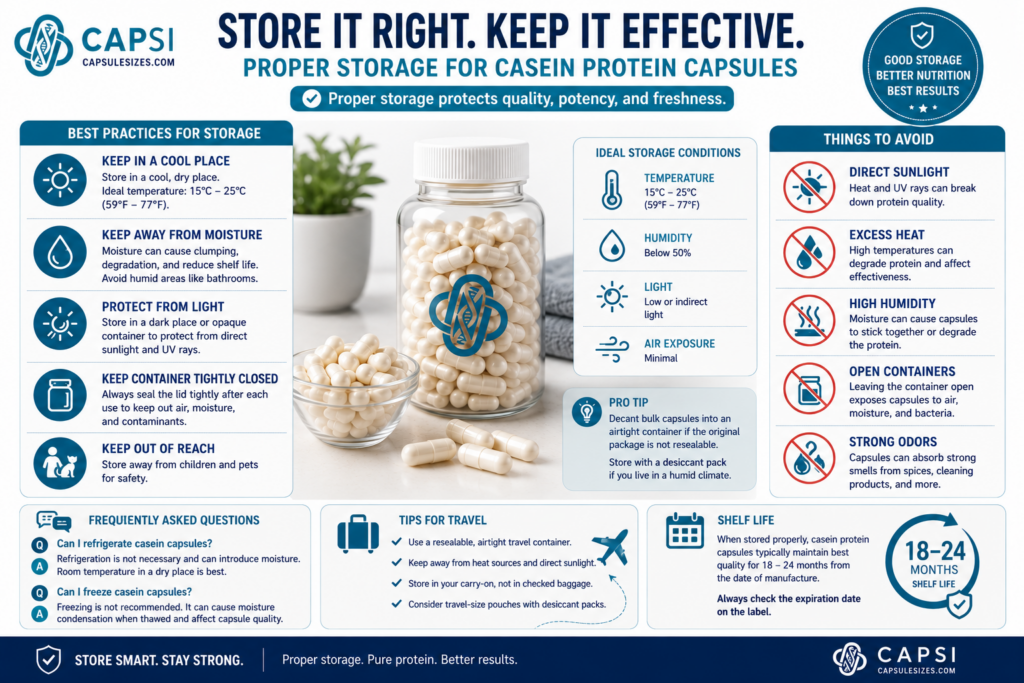 How to store casein protein capsules for maximum freshness and quality
