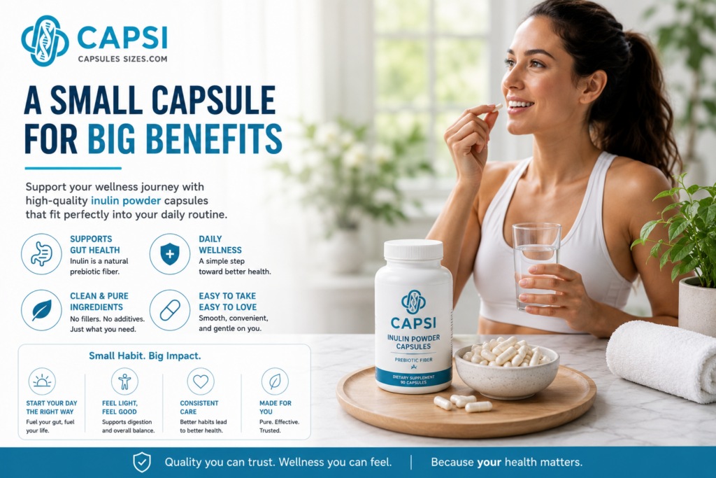 Prebiotic wellness supplements with inulin powder capsules